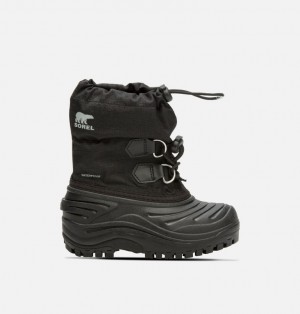 Buty Zimowe Dziecięce Sorel Super Trooper Czarne | Polska-0745ZLYKX