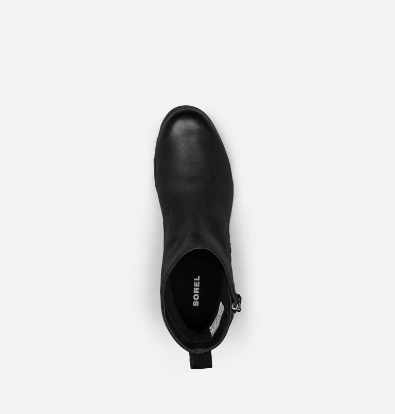 Botki Damskie Sorel Emelie Zip Czarne | Polska-0981FOQAC