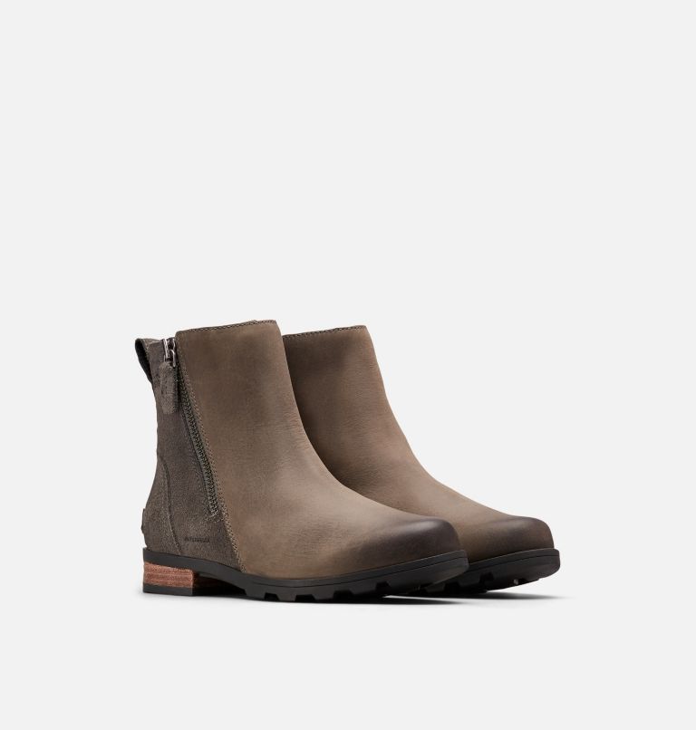 Botki Damskie Sorel Emelie Zip Szare | Polska-3710ZDTMQ