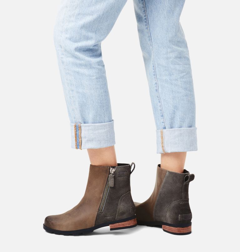 Botki Damskie Sorel Emelie Zip Szare | Polska-3710ZDTMQ