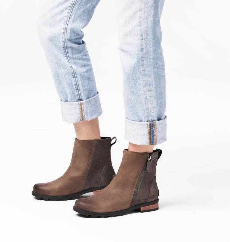 Botki Damskie Sorel Emelie Zip Szare | Polska-3710ZDTMQ