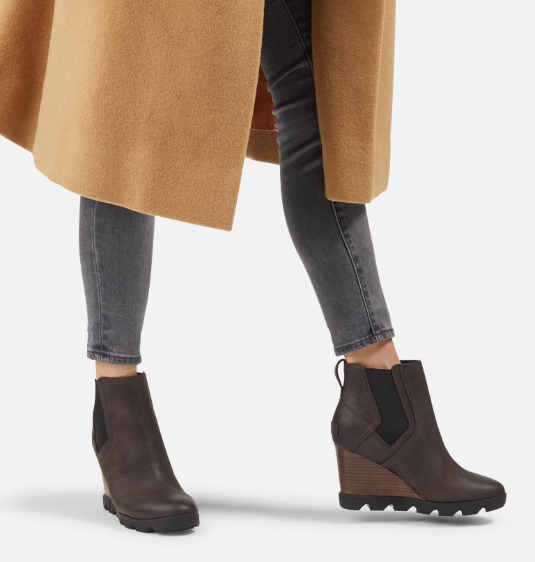 Buty Chelsea Damskie Sorel Joan Uptown Wedge Ciemny Brązowe | Polska-6290OKRAD