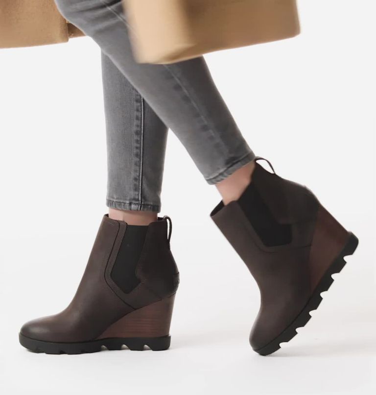 Buty Chelsea Damskie Sorel Joan Uptown Wedge Ciemny Brązowe | Polska-6290OKRAD