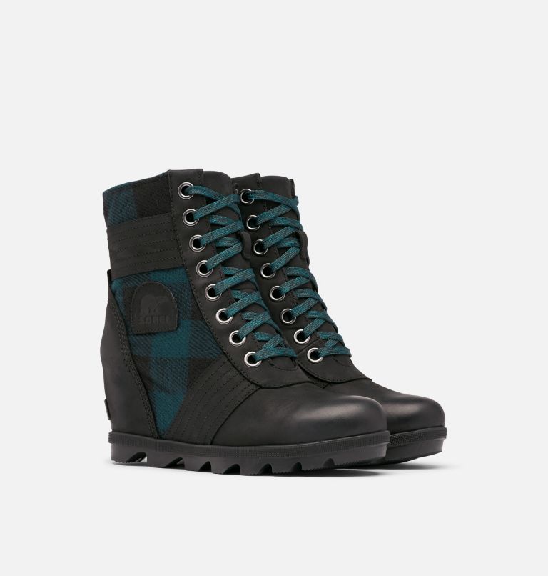 Buty Na Koturnie Damskie Sorel Lexie Czarne Niebieskie | Polska-4701WKQSD
