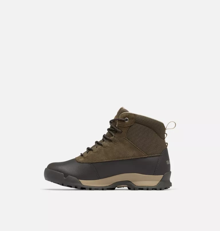 Buty Zimowe Męskie Sorel Buxton Lite Lace Plus Waterproof Oliwkowe Czarne | Polska-3075XLFCZ