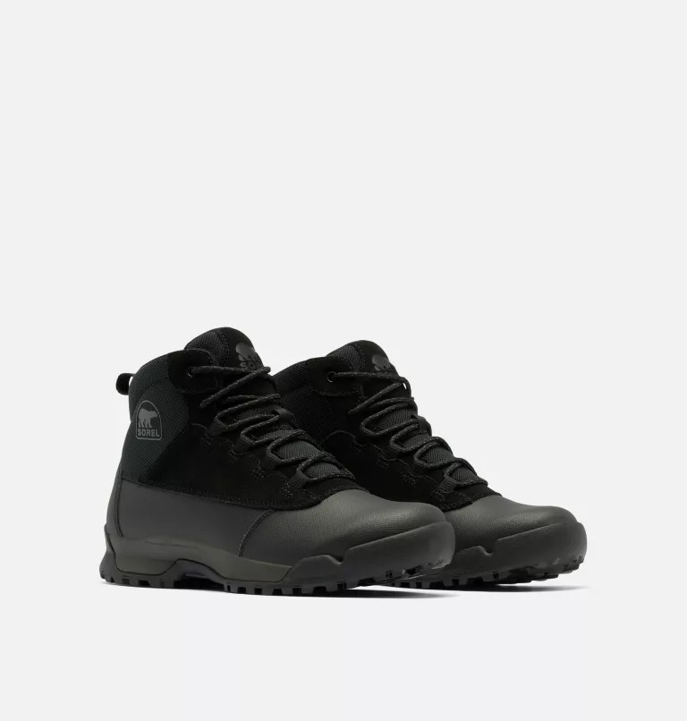 Buty Zimowe Męskie Sorel Buxton Lite Lace Plus Waterproof Czarne | Polska-1725ODAIG