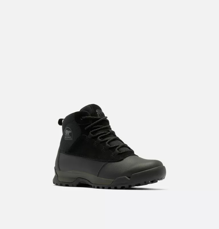 Buty Zimowe Męskie Sorel Buxton Lite Lace Plus Waterproof Czarne | Polska-1725ODAIG