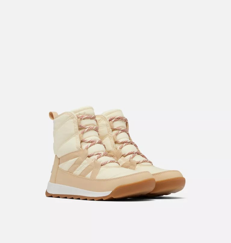 Kozaki Sznurowane Damskie Sorel Whitney Ii Plus Waterproof Kremowe Beżowe | Polska-2037NZPID