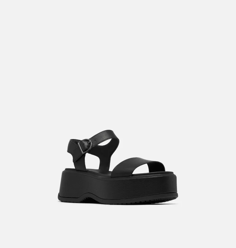 Sandały na Platformie Damskie Sorel Dayspring Ankle Strap Czarne | Polska-7259ISNEC